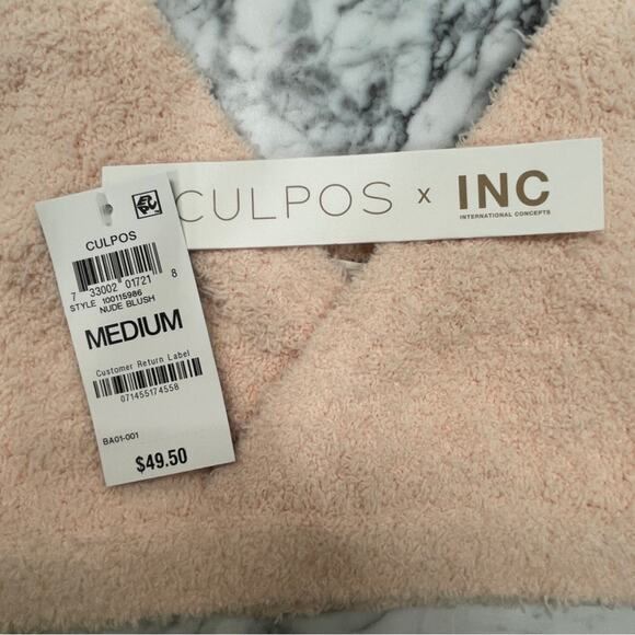 INC International Concepts x CULPOS Concepts Fuzzy Cropped Knit Tank Top Blush M - Picture 7 of 8